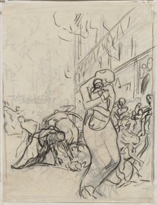 Der Brand von Löwen von Auguste Louis Lepère