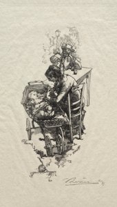 Die Frau in der Wiege von Auguste Louis Lepère