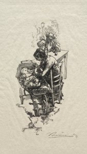 Die Frau an der Wiege von Auguste Louis Lepère