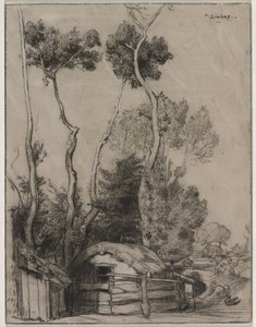 Landschaft mit Hütten