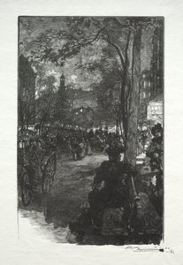 Der Boulevard Montmartre, am Abend