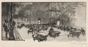Le Boulevard, an der Ecke des Faubourg Montmartre von Auguste Louis Lepère