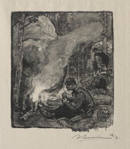 Mahlzeit der Holzfäller von Auguste Louis Lepère