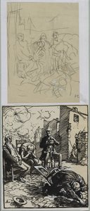 Drei sitzende Geiseln von Auguste Louis Lepère