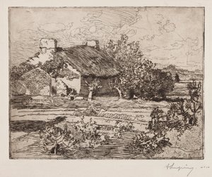Vielle Bourrine, Maison du Marais, Vendée, 1892 von Auguste Louis Lepère