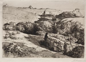 Blick auf den Hafen von La Meule von Auguste Louis Lepère