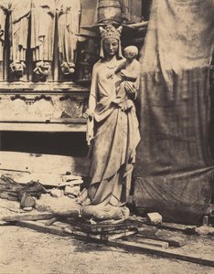 Madonna mit Kind, skulptiert von Geoffroy-Dechaume, Notre-Dame-Kathedrale, Paris