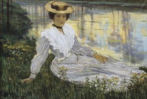 Junge Frau am Wasser