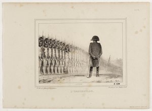 Album Lithographie von 1833 Nr. 5: Die Inspektion.