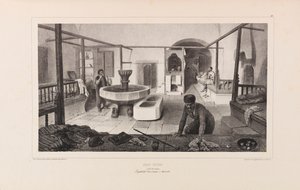 Tatarisches Bad, Ruheraum. Aus Voyage dans la Russie von Anatole de Demidoff, 1837 von Auguste Raffet