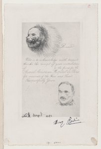 Beitragsquittung des Spezialamerikanischen Krankenhauses in Paris für Gesichtsverletzungen, 1916 von Auguste Rodin