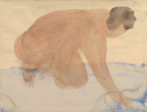 Nackte Figur auf Händen und Knien, 1900-1910