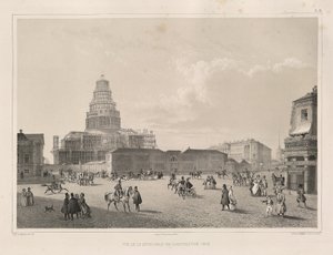 Bauarbeiten im Jahr 1838 aus: Der Bau der Isaakskathedrale, 1845