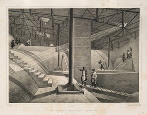 Teil des Bogens und ein Metalldach aus: Der Bau der St. Isaaks-Kathedrale, 1845 von Auguste de Montferrand
