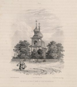 Die Dreifaltigkeitskirche in Sankt Petersburg aus: Der Bau der Isaakskathedrale, 1845