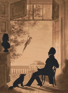 Silhouettenprofil des Künstlers Charles Fenderich, 1841 von Augustin Amant Constant Fidele Edouart
