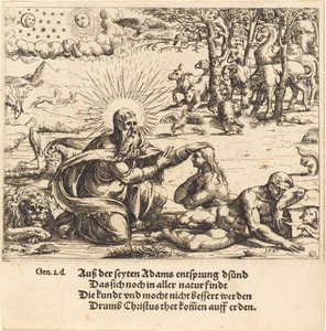 Die Erschaffung Evas, 1547 von Augustin Hirschvogel