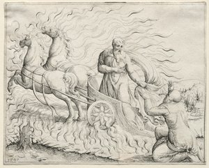 Elija fährt in den Himmel auf von Augustin Hirschvogel