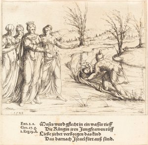 Auffindung des Moses, 1548 von Augustin Hirschvogel