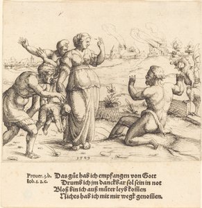 Hiob erfährt von seinen Unglücken von Augustin Hirschvogel