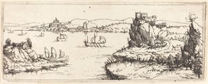 Landschaft mit Segelbooten