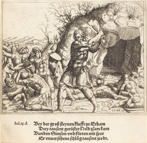 Samson erschlägt die Philister, 1548 von Augustin Hirschvogel