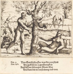 Die Versuchung von Eva, 1548 von Augustin Hirschvogel