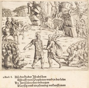 Der Sieg des Judas Makkabäus über Nikanor, 1547 von Augustin Hirschvogel