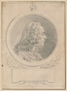 Porträt von Voltaire, nach seiner Büste von Jean-Baptiste Lemoyne II von Augustin de Saint Aubin