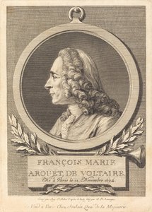 Francois Marie Arouet de Voltaire von Augustin de Saint Aubin after Jean Baptiste Lemoyne II