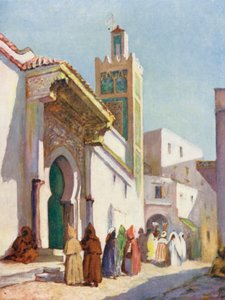 Die Große Moschee, Tanger (Farblithografie)