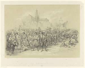 Rhetoriker verteilen Flugblätter von Augustinus Jacobus Bernardus Wouters