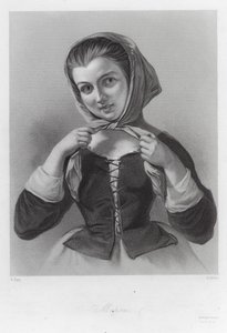 Mopsa, eine Figur aus Das Wintermärchen (Gravur) von Augustus (after) Egg