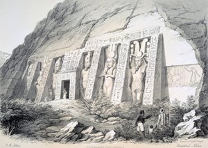 Außenansicht des Nordtempels, Ebsamboul, Nubien, um 1850