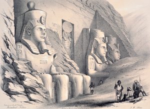 Außenansicht des Südtempels, Ebsamboul, Nubien, um 1850