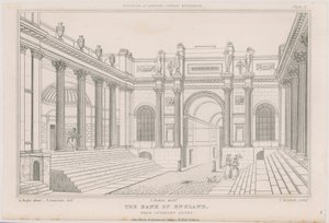Bank of England, Lothbury Court von Augustus Charles Pugin