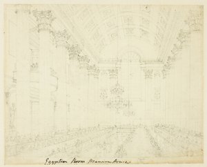 Studie für die Egyptian Hall Mansion House, aus Microcosm of London