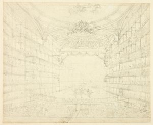 Studie für das Opernhaus, aus Microcosm of London von Augustus Charles Pugin