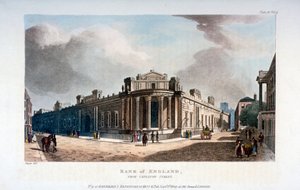 Die Bank von England, von Cateaton Street, City of London, 1809 von Augustus Charles Pugin