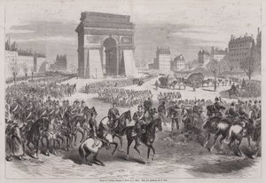Deutsche Truppen marschieren nach dem Ende des Deutsch-Französischen Krieges in Paris ein