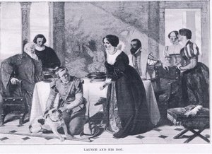 Launce und sein Hund, aus The Magazine of Art 1893, Cassell and Company von Augustus Leopold Egg