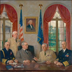 Truman und seine militärischen Berater, 1949 von Augustus Vincent Tack