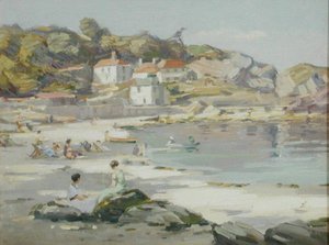 Ein Strand in Cornwall von Augustus William Enness