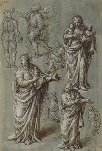 Blatt mit Studien verschiedener Figuren