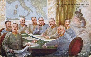 Österreichische und deutsche Generäle und Kriegsführer des Ersten Weltkriegs, gruppiert um Hindenburg und Mackensen, 1915 von Austrian School