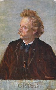 Postkarte mit Edvard Hagerup Grieg