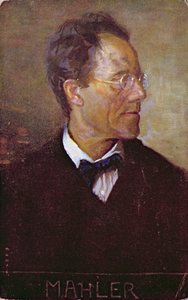 Postkarte mit einem Porträt von Gustav Mahler (1860-1911) ca. 1910 von Austrian School