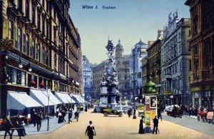 Postkarte mit dem Graben in Wien, um 1910