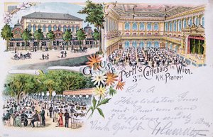 Postkarte aus Pertls Kaffeehaus im Prater, Wien, 1901 von Austrian School