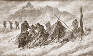 Der Riss vergrößert sich während eines Schneesturms, 1876 von Austrian School